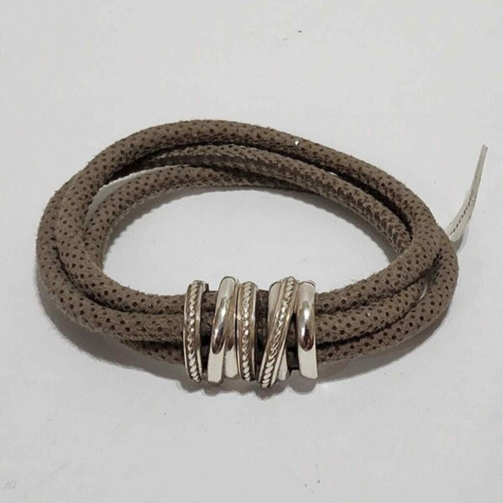 BRIGHTON JF3340 NEPTUNE'S RINGS SLIM Silver Grey Crystal magnetic BRACELET new!!